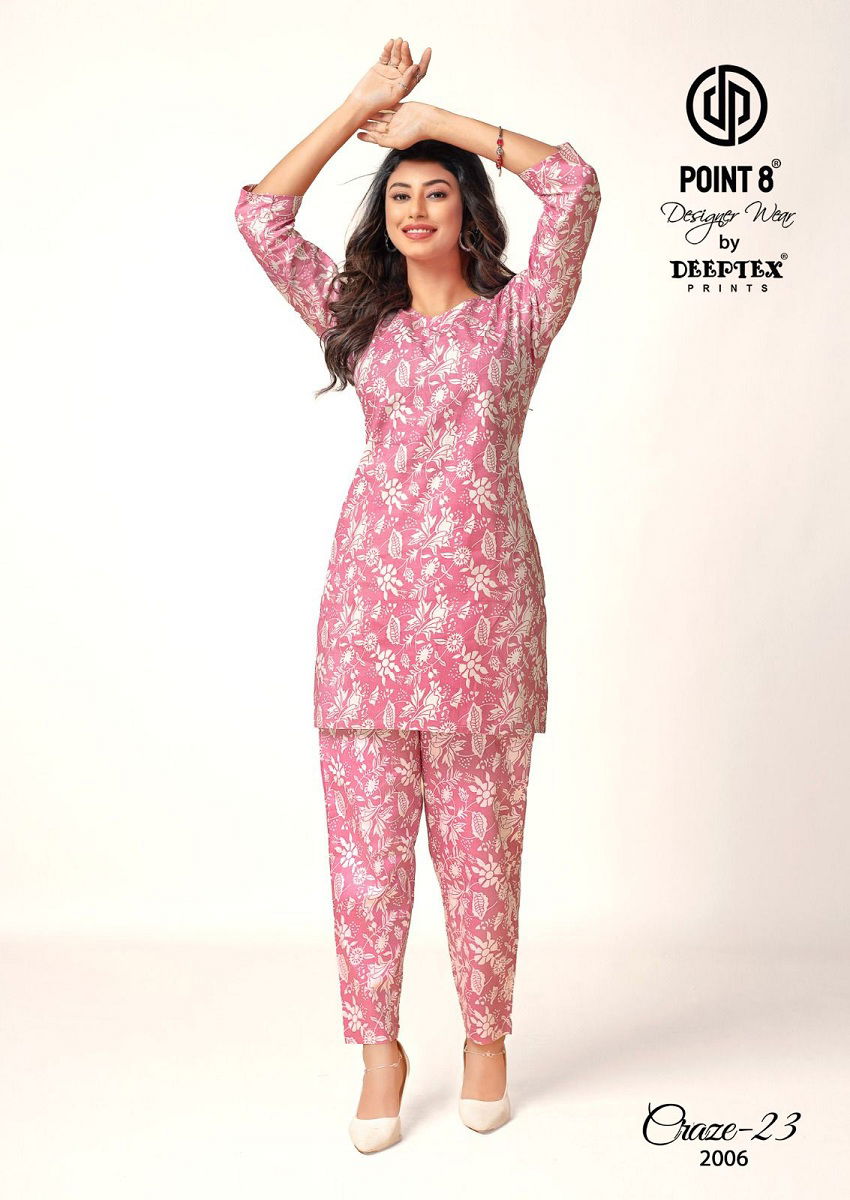 Craze 23 Vol 2 By Deeptex Cotton Printed Cord Set Ladies Top With Bottom Wholesalers In Delhi

